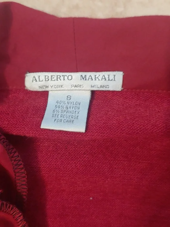 Vintage Y2K Alberto Makali Rose Red Wrap Sweater Women's Size S - Picture 2 of 6